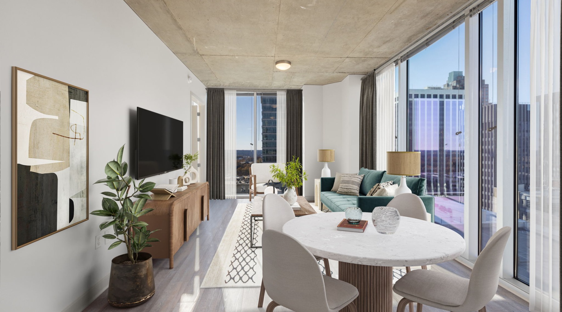 open living spaces in bright apartment open living spaces in bright apartment